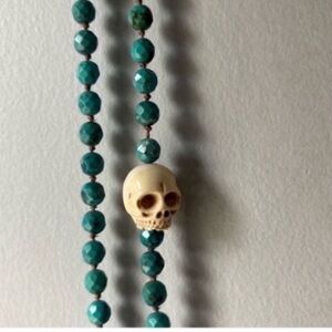 Victoria Cunningham Turquoise Necklace Mammoth Skull Pendant